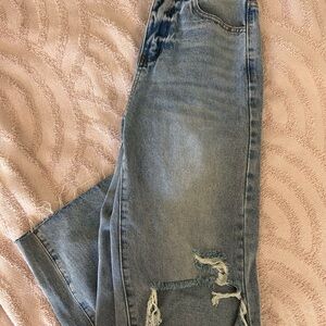 SHEIN Classic Light Blue Denim Pants